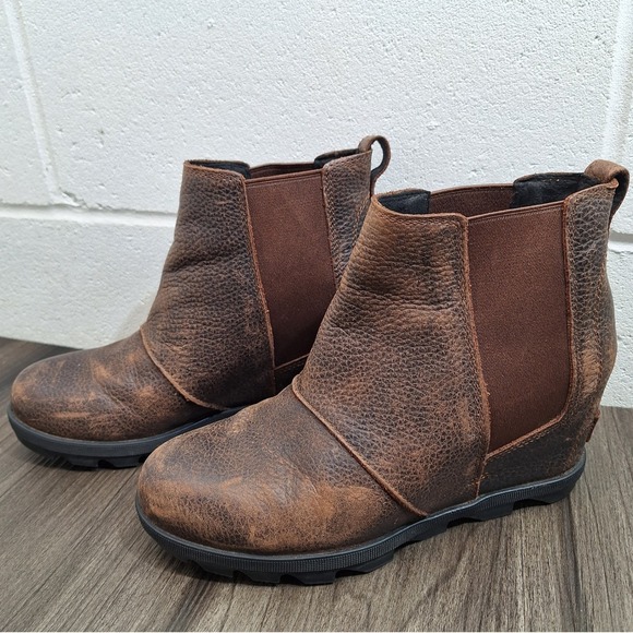 Sorel Arctic Wedge II Chelsea Boots Women's Size 9 Brown Leather Waterproof - Picture 2 of 8
